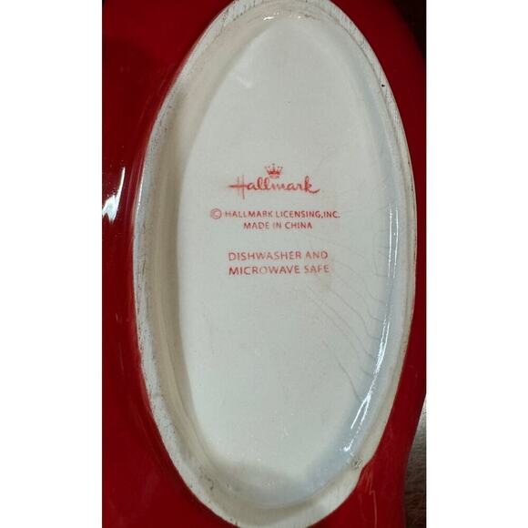 Hallmark Christmas Or Winter Theme Red Mitten W/ Snowflake Serving Plate Dish - Picture 4 of 6